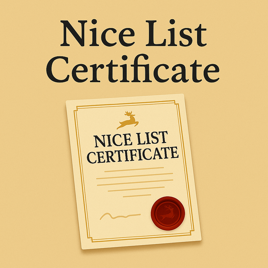 Nice List Certificate