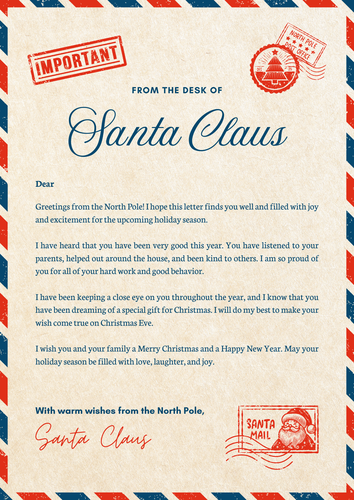 Important Letter from Santa Claus - Magical & Personalized – The Best ...