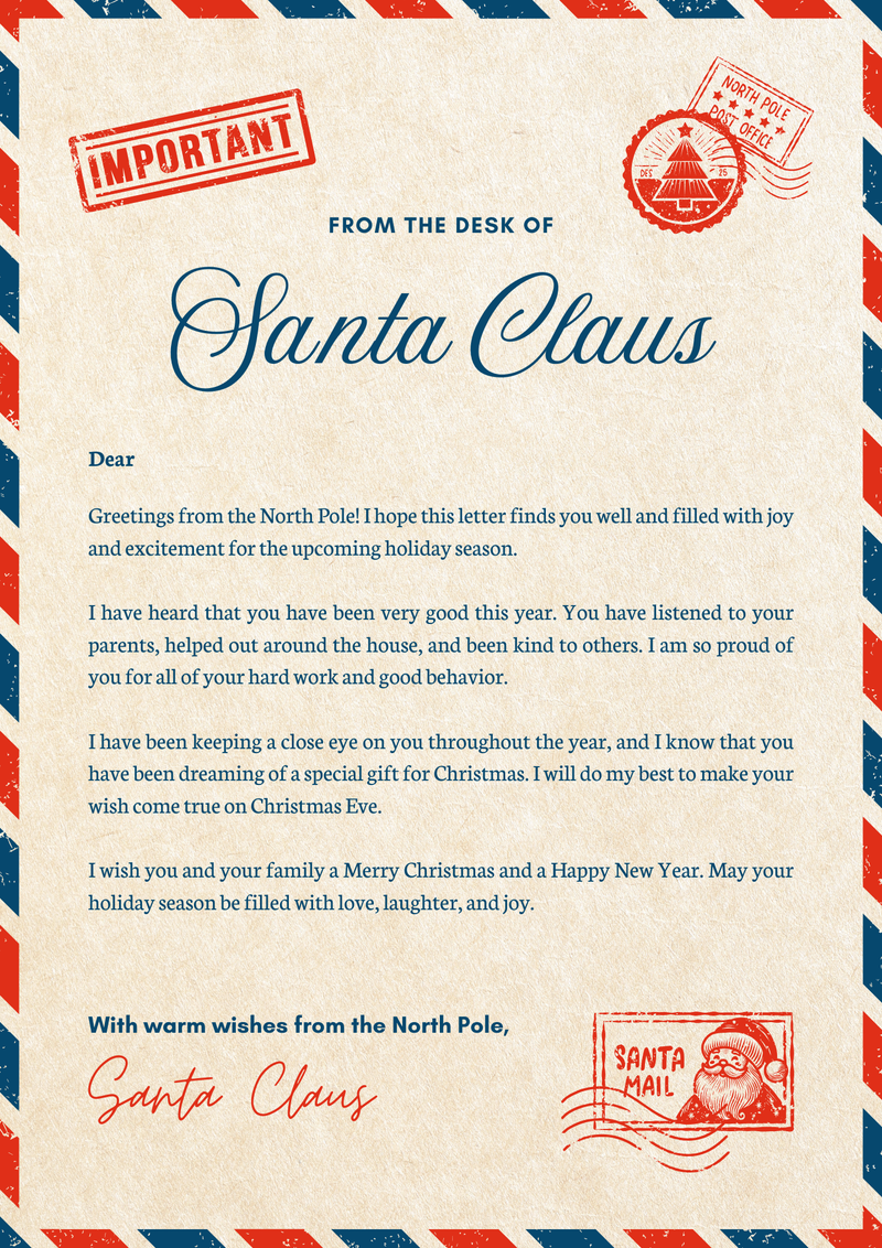 Important Letter from Santa Claus – Personalized Christmas Gift