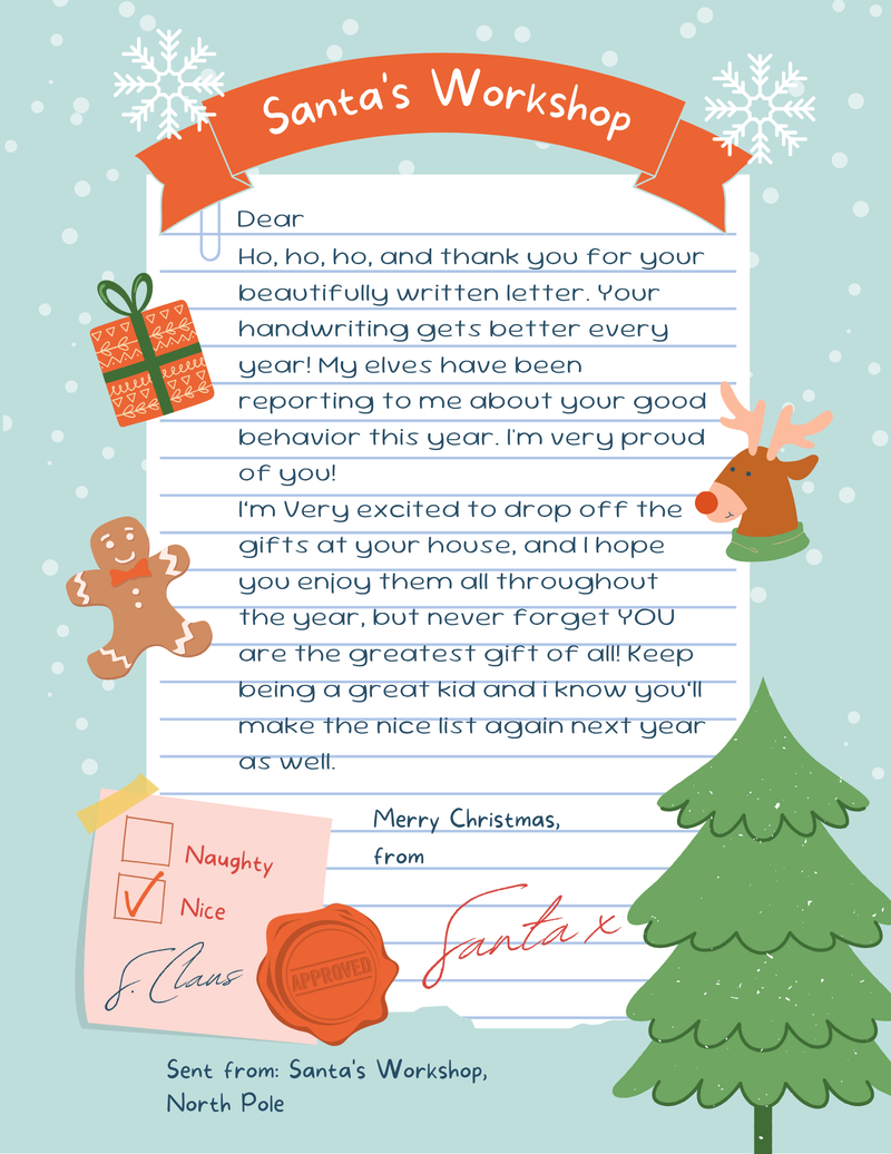 Santa’s Workshop Letter – Personalized Magical Holiday Keepsake