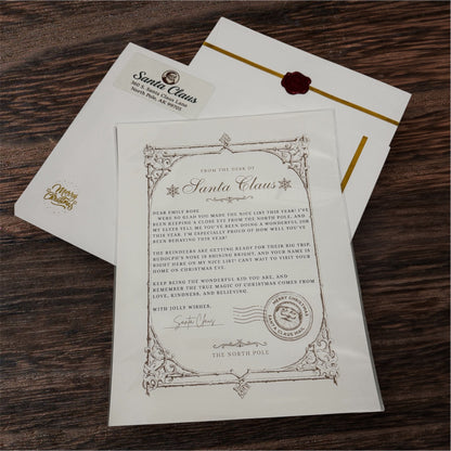Santa’s Official Personalized Letter designed on premium quality card