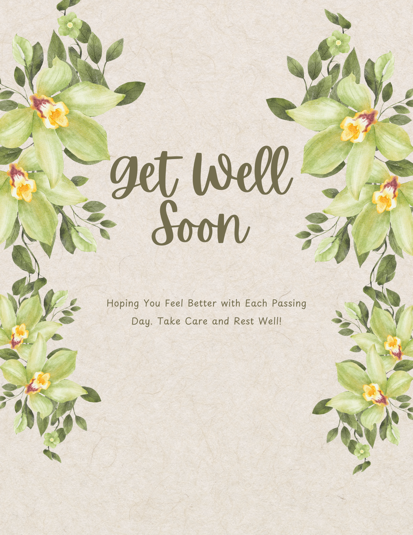 Grey and Green Get Well Soon