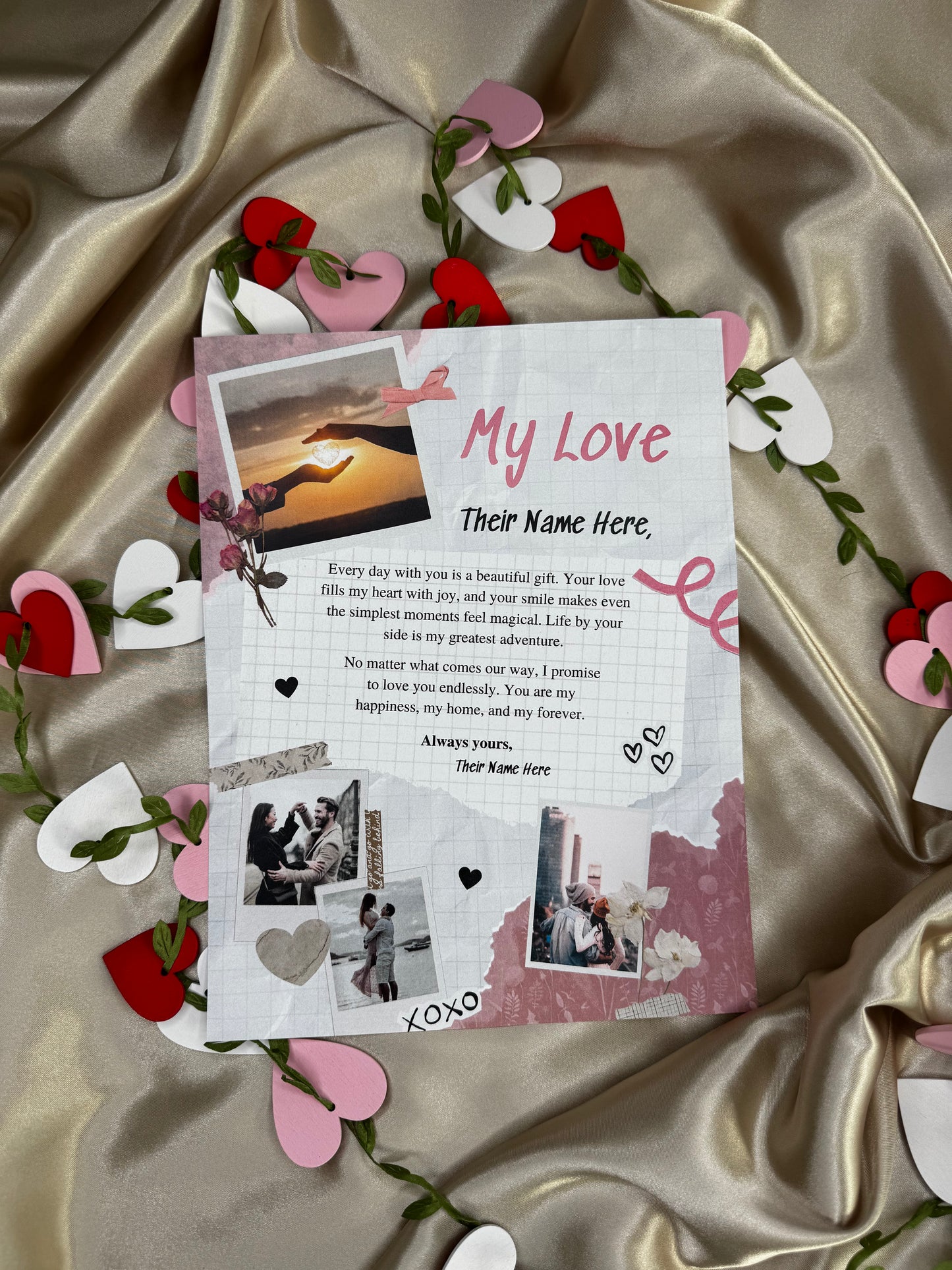 My Love” Personalized Letter – Romantic Keepsake for Your Partner
