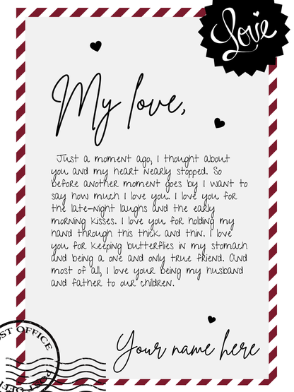 Valentines Love Letter for Him