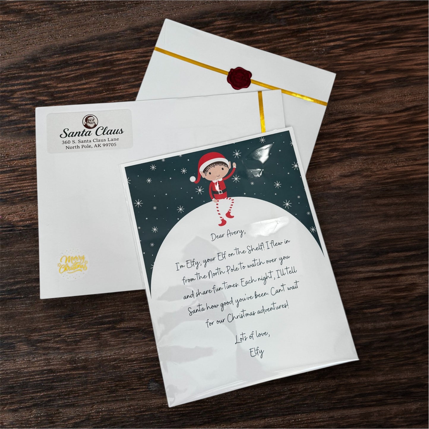 Gold tier - Modern Elf letter printed on high quality card