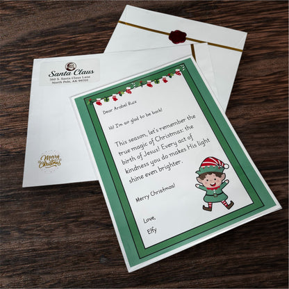 Gold tier your baby elf is back letter printed on premium cardstock