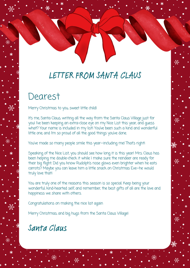 The Bow, From Santa’s Desk – Personalized Holiday Letter