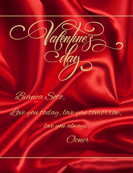 Red Velvet Valentines Day Letter