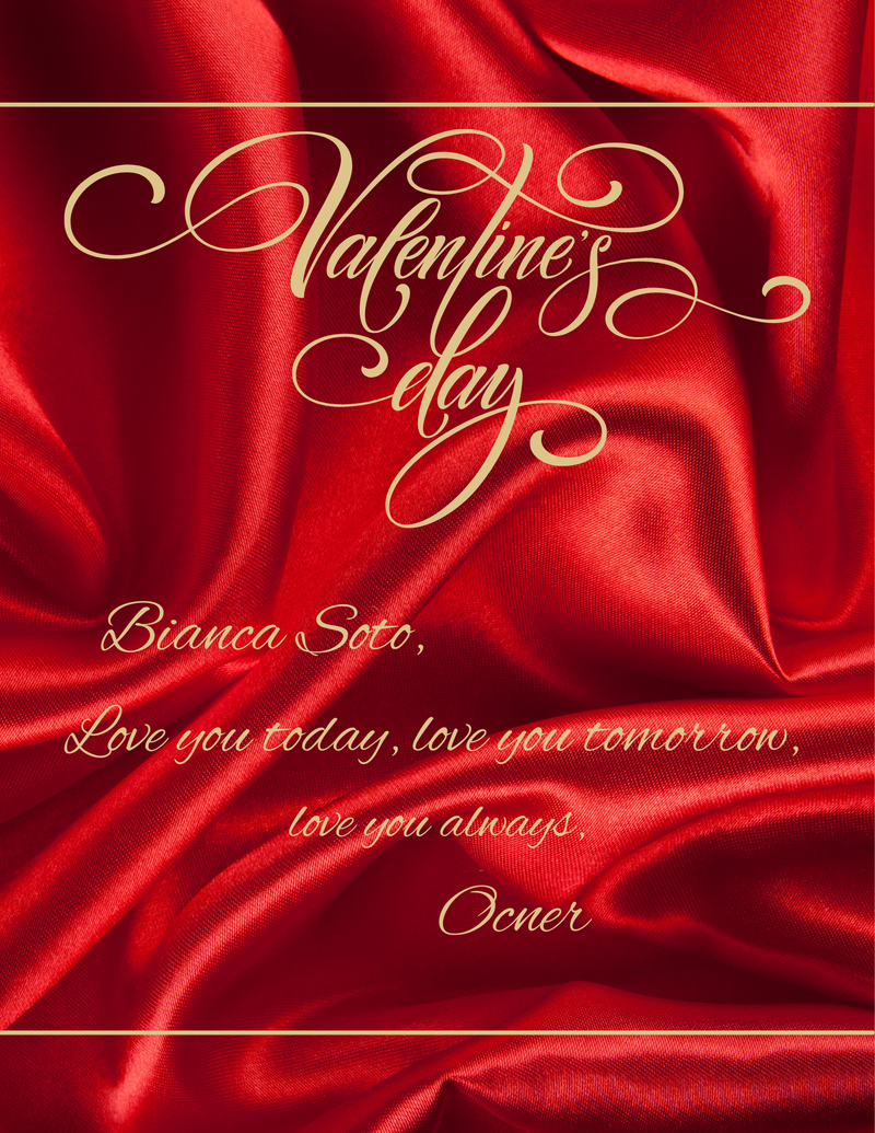 Red Velvet Valentines Day Letter