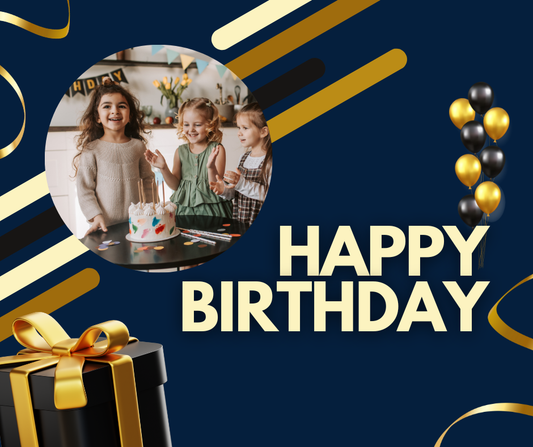 Dark Blue and Gold Birthday Letter