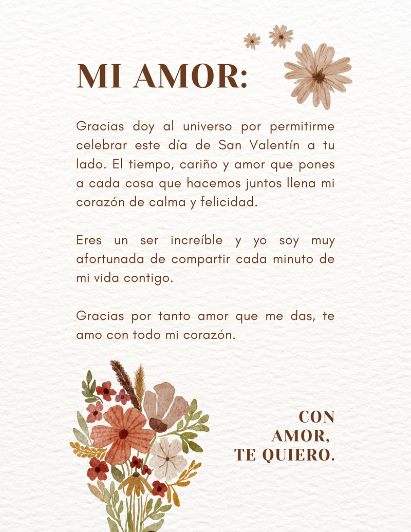 “Mi Amor” Personalized Letter – Romantic Keepsake for Your Partner